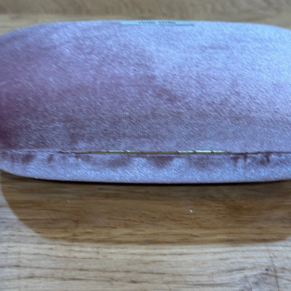 Miu Miu Pink Velvet Hard Sunglasses Case Eyewear Protector Clamshell Logo